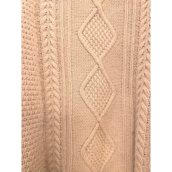 Knitted Cardigan Sweater beige cabincore fishermancore women & men Size M. - Picture 2 of 8